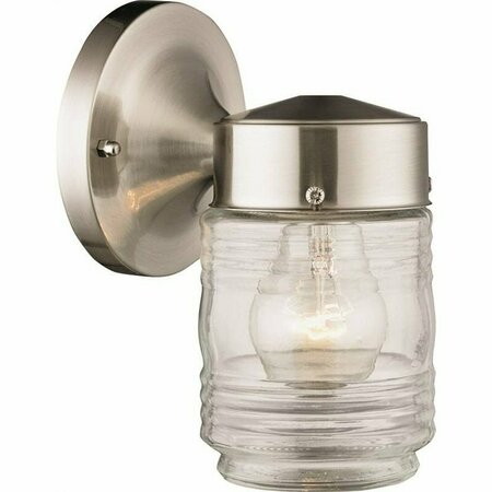 SOUNDBEST INT SOURCING Boston Harbor Outdoor Wall Lantern, 120 V, 60 W, A19 or CFL Lamp, Steel Fixture, Brushed Nickel 4402H-BN